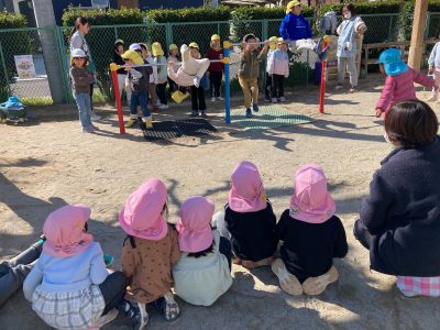 春ですね～　ⅴ　卒園記念お別れイベント　鉄棒編 | 長森北保育園