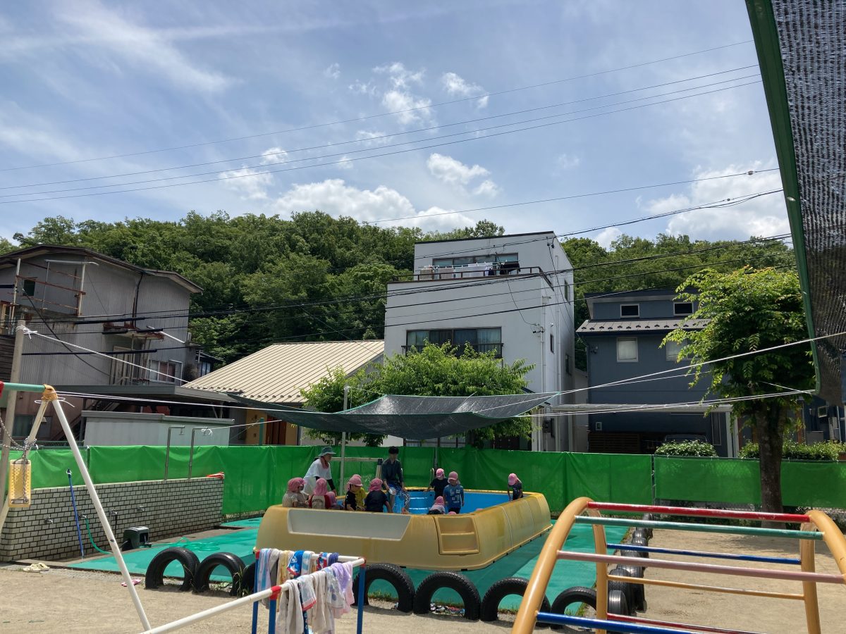 ピカピカプール、きりん組さん　ありがとう | 長森北保育園